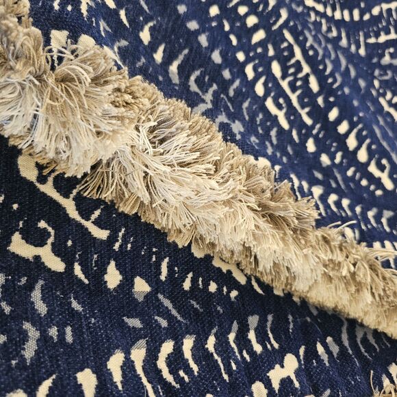 Frontgate Outdoor Patio Animal‎ Print Blue Fringe Pillow Cover 20x20 Set of 2 - Picture 3 of 7